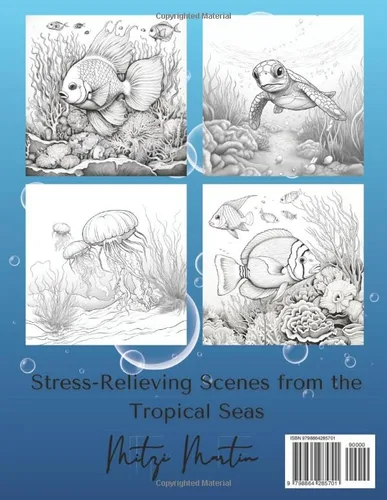 Vista 2 de Tranquil Tides Stress-Relieving Coloring Scenes from the Tropical Seas