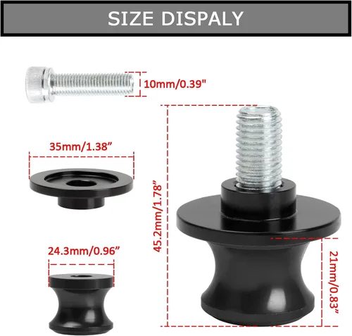 Vista 3 de PSLER Carretes de brazo oscilante de 0.394 pulgadas - M10 X1.25 - Carretes deslizantes de brazo oscilante CNC para EX250 EX300 EX500 EX650 ER-6F
