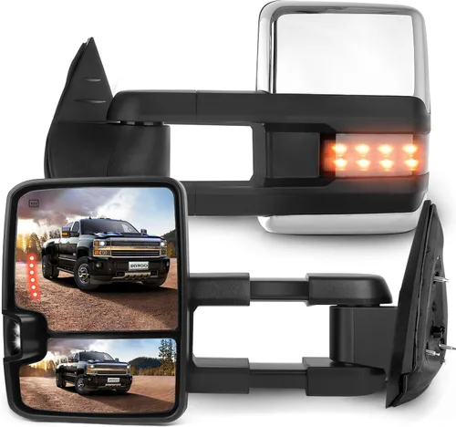 Vista 22 de SCITOO Espejos de Remolque Compatibles con Chevy Silverado 2008-2013 Para GMC Sierra Todos los Modelos Un Par (Lado Izquierdo y Derecho) Con Ajuste