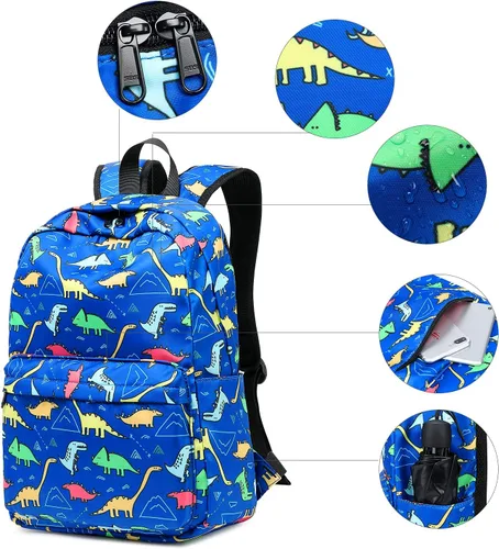 Vista 5 de CAMTOP - Conjunto de mochila y lonchera con estampados divertidos para niños de preescolar y primaria 6155