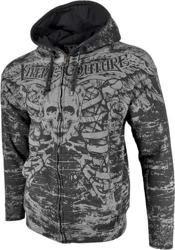 Vista 4 de Xtreme Couture by Affliction - Sudadera con capucha y cremallera para hombre Negro (Anatomía)