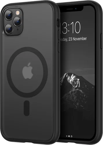 Vista 11 de TENDLIN Compatible con iPhone 11 Pro Funda translúcida mate con parte trasera dura de silicona suave cómoda (negro)