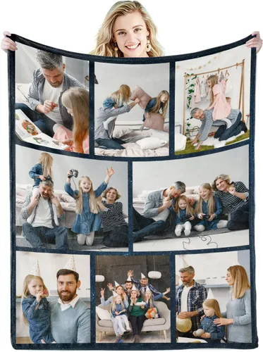 Vista 29 de Youltar Regalos personalizados para el día de la madre para mamá, manta de fotos personalizada de hija e hijo, 6 collages de fotos de 30 x 40