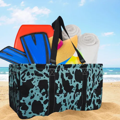 Vista 259 de NGIL Bolsa de comestibles reutilizable extra grande plegable de gran tamaño para comestibles, almacenamiento, picnic, playa, Estampado