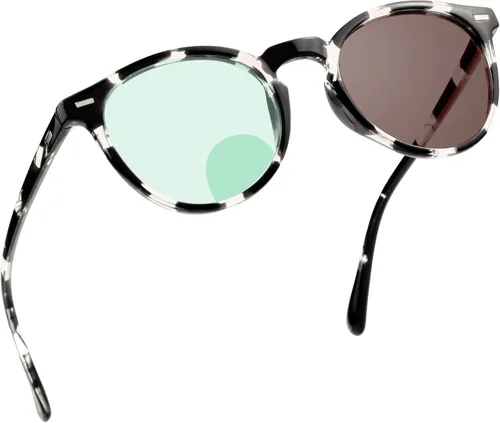 Vista 9 de YEIN - Lentes de lectura bifocales, lentes de sol grises fotocromáticos, para mujeres/hombres (azul marino, aumento de 0.00/+1.00)