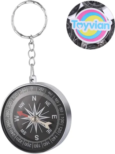 Vista 6 de Toyvian 12 llaveros de brújula – Colgante de brújula pirata de aleación para niños, recuerdos de fiesta temática de viaje, decoraciones