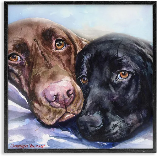 Vista 23 de Stupell Industries Retrato abstracto de perro enmarcado Giclée por Irena Orlov