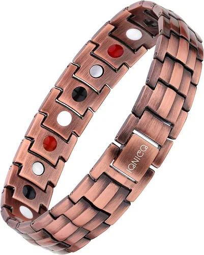 Vista 7 de HOLVIST Pulsera magnética para hombres y mujeres 4000 Gauss Pulseras magnéticas para hombres y mujeres Viene con longitud ajustable, herramienta