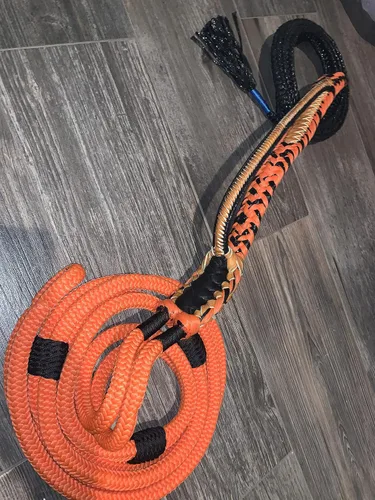 Vista 3 de Jack O'Lantern - Cuerda de toro naranja sobre negro Poly Pro 9x7 LH 3/4" x 3/4" Bull Riding 16