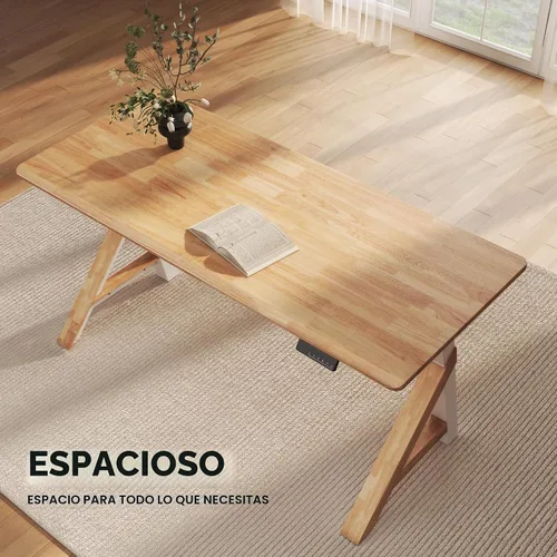 Vista 5 de FLEXISPOT WoodiX - Escritorio ejecutivo de pie de madera maciza