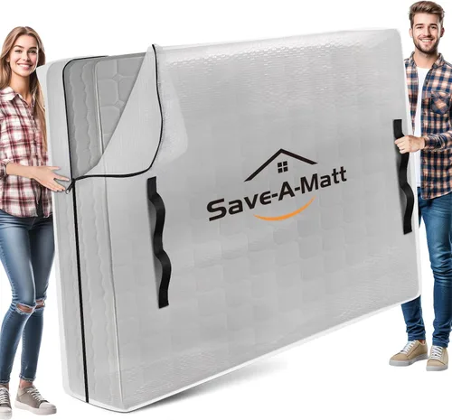 Vista 8 de SaveAMatt Bolsa de colchón Queen para almacenamiento en movimiento 82 x 63 x 15