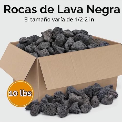 Vista 2 de Rocas de lava de 10 libras para hoguera, rocas de lava negras de 1 a Negro