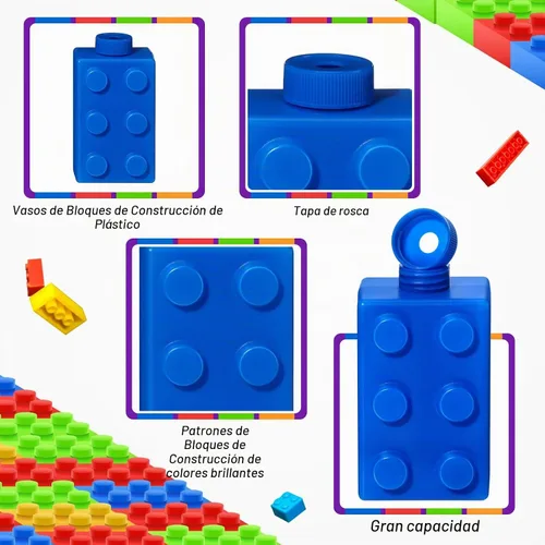 Vista 3 de Sawysine - Juego de 24 tazas de bloques de construcción de 10 onzas