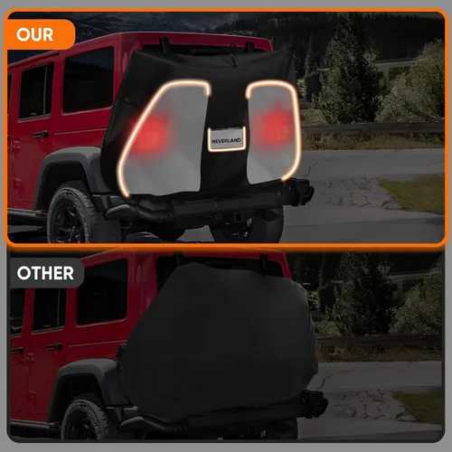 Vista 6 de NEVERLAND Funda para Bicicleta para Transporte en Portabicicletas - Funda Resistente 600D para Portabicicletas para 1 Bicicleta, Cubierta