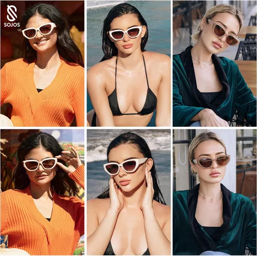 Vista 3 de SOJOS Gafas de sol polarizadas de ojo de gato lindo de moda para mujer Cateye SJ2237