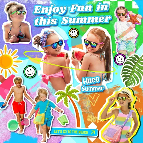 Vista 3 de Gafas de sol para niños a granel, gafas de sol de neón con protección UV400 para niños, niños y niñas, recuerdos de fiesta para niños, suministros