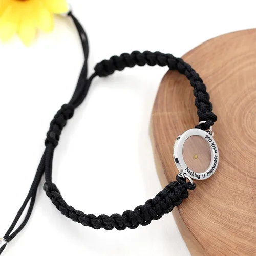 Vista 5 de Uloveido Woven Braided Rope Mustard Seed Bracelet Inspirational Handmade Christian Bracelet Adjustable String Faith Gift