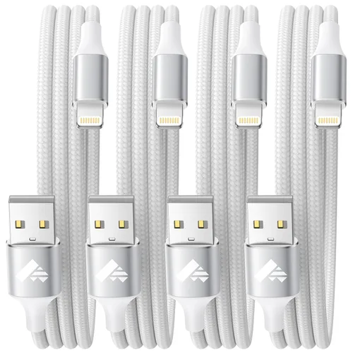 Vista 13 de Cargador de iPhone [certificado Apple MFi] Cable de carga rápida USB a Lightning de 6 pies, cable USB trenzado para teléfono compatible con iPhone