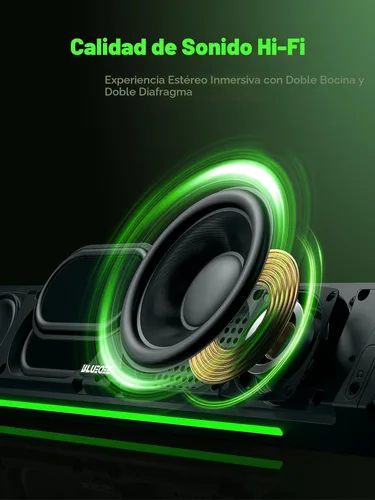 Vista 3 de BLUEDEE Altavoces de computadora para PC de escritorio, barra de sonido de computadora, altavoces estéreo HiFi para computadora de escritorio