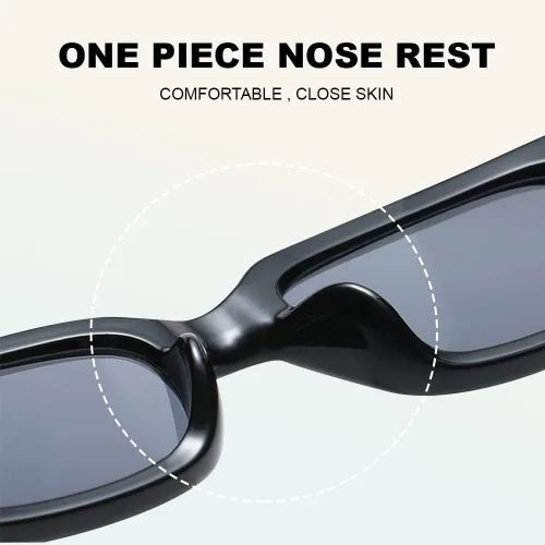 Vista 5 de Mehhlly Lentes de sol rectangulares para mujeres y hombres, lentes retroTrendy estrechos y delgados con marco cuadrado