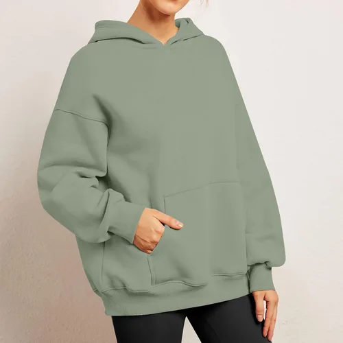 Vista 7 de Sudadera de gran tamaño con capucha de camuflaje para mujer, con estampado de hojas de arce, sudadera con capucha de forro polar con bolsillo