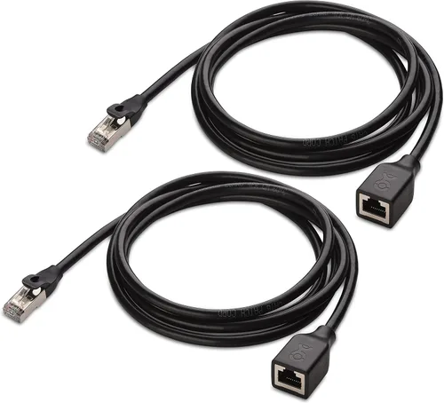 Vista 6 de Cable Matters Paquete de 2 cables de extensión Ethernet Cat 6 blindados cortos de 10 Gbps, 1.5 pies