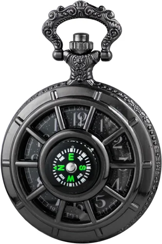 Vista 7 de Reloj de bolsillo para hombre, árabe digital reloj de bolsillo con cadena para hombre