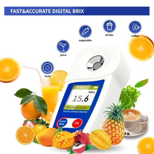 Vista 4 de Refractómetro digital Brix Flagfront Brix Medidor Refractómetro Compensación automática de temperatura Brix Rango de refractómetro 0-55%, ±0.1%