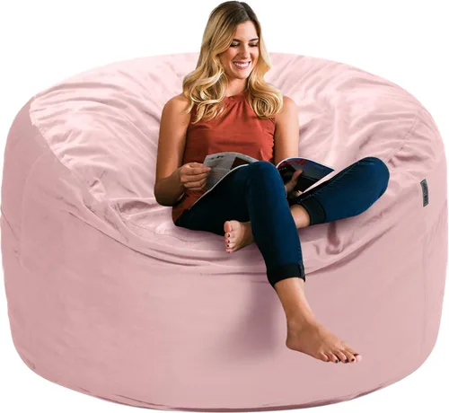 Vista 46 de HABUTWAY Silla de Puf de 2 Pies, Puf de 2' de Sillones Pequeños con Relleno, Silla de Puf en Forma de Lágrima de Terciopelo Ultra Suave con Funda