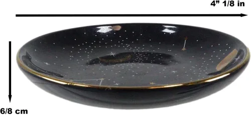 Vista 2 de Ebros Gift Wicca Símbolos Sagrados Estrella Púrpura Astrología Constelación Zodiaco Horóscopo Luna y Estrellas Albaratija Redonda Joya Plato