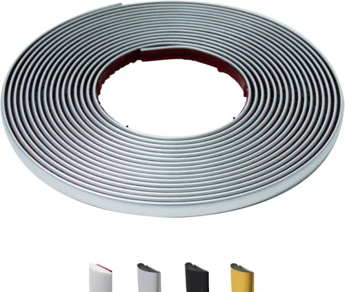 Vista 14 de Moldura de pared para despegar y pegar de 9.8 pies, moldura flexible en forma de D, color dorado mate para protector contra salpicaduras, espejos