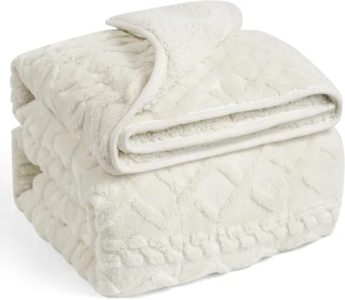 Vista 27 de Wemore Manta con peso de forro polar Sherpa para adulto, 10 libras de doble cara, acogedora y esponjosa, manta ultra mullida con parte superior