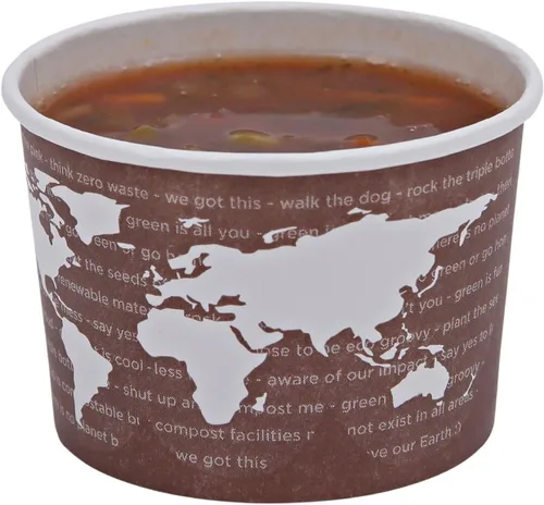 Vista 9 de Eco-Products, Inc Recipientes para sopa con diseño del mundo, Mixto, 1000