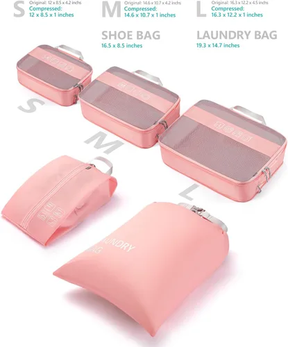 Vista 2 de Travelkin - Juego de 3 cubos de embalaje de compresión para maleta, organizador de viaje