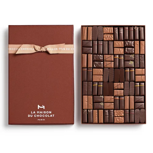Vista 10 de LA MAISON DU CHOCOLAT Coffret Maison - Caja de regalo de chocolate francés oscuro gourmet (24 piezas)