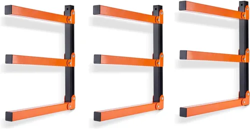 Vista 10 de Ultrawall Organizador de madera de montaje en pared y estante de metal para almacenamiento de madera con 3 niveles