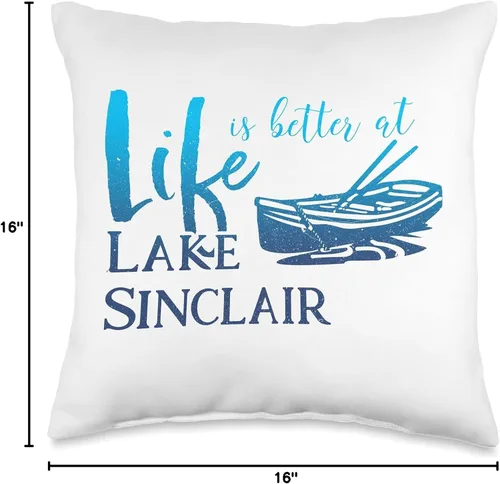 Vista 4 de Lake Sinclair Apparel Life is Better at Lake Sinclair Georgia - Almohada de 16.0 x 16.0 in, multicolor