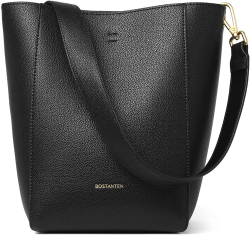 Vista 6 de Bostanten Bolsas de cuero para hombro, tipo balde, para mujer