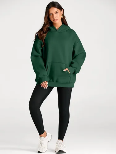 Vista 83 de Trendy Queen - Sudaderas extragrandes con capucha para mujer, suéteres de manga larga, sin botones, de vellón, de otoño, ropa de invierno