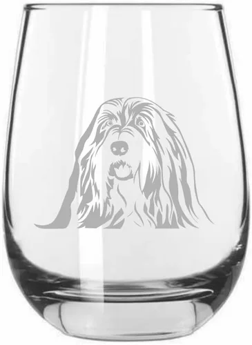 Vista 63 de Shar Pei (chino) - Vaso de vino sin tallo grabado para perro, 15.25 onzas