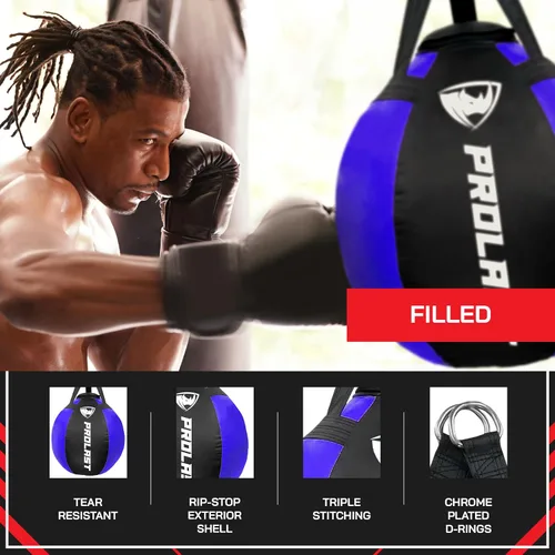 Vista 3 de Wrecking Ball Heavy Punching Bag for Adults, Hook and Uppercut, Body Snatcher, Boxing, MMA, Muay Thai Training Equipment, Filled