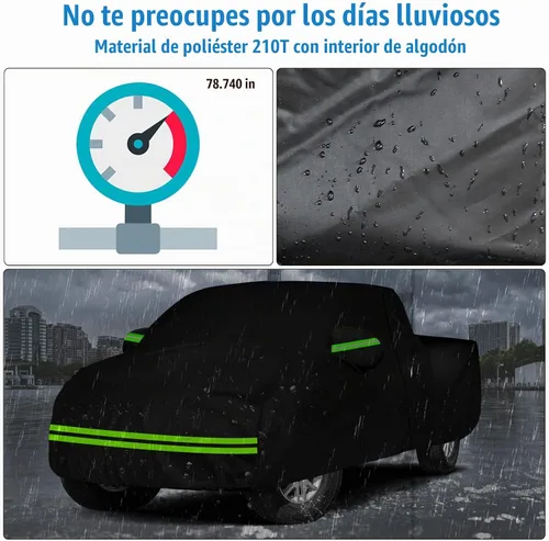 Vista 8 de Funda impermeable de repuesto para camioneta Nissan Frontier Crew Cab cama de 5 pies, 6 capas para todo tipo de clima, cubierta de camión con puerta