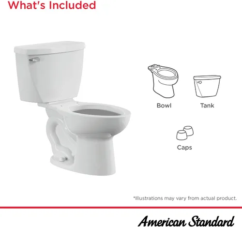 Vista 3 de American Standard 2462016.020 Cadet Asistente de presión de dos piezas con inodoro áspero de 12 pulgadas, parte delantera alargada, 1.6 GPF