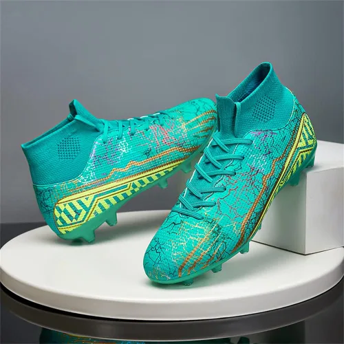 Vista 6 de Botas de fútbol para hombre Spikes High Top Unisex para exterioresinteriores Zapatillas de entrenamiento - Botas de fútbol juvenil para césped al