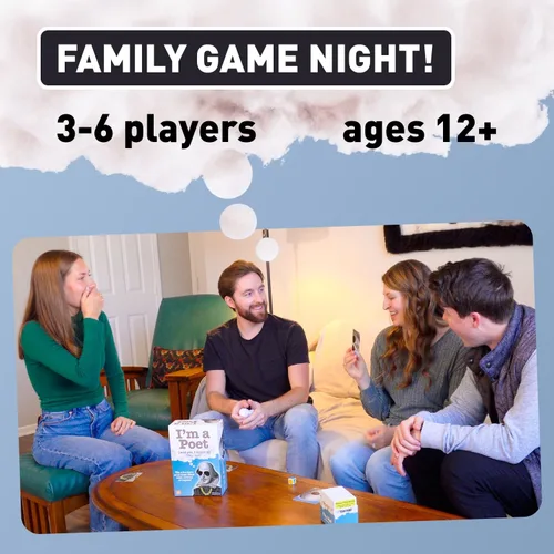Vista 2 de I'm a Poet Rhyming Riddle Game - Divertido juego de cartas de palabras y adivinanzas para adolescentes y adultos, noche de juegos familiares y juego