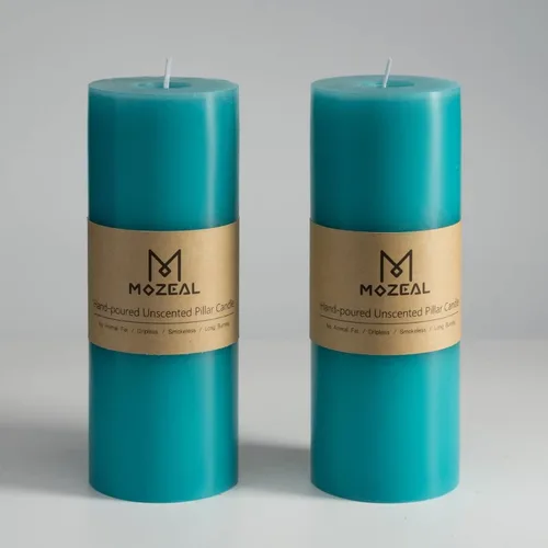 Vista 13 de MOZEAL Juego de 3 velas sin perfume vertidas a mano de 3 x 6 pulgadas, velas tipo pilar sin goteo, combustión de larga duración, aproximadamente 120