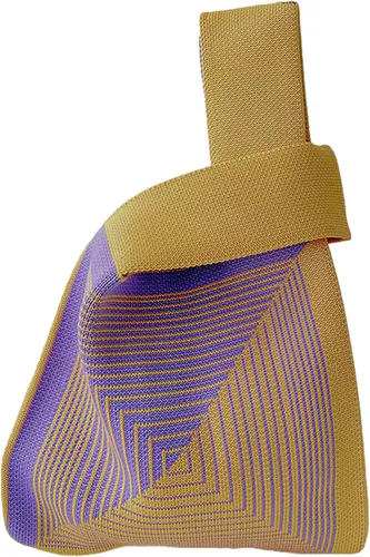 Vista 8 de Bolso pequeño con nudo de muñeca para mujer Tricolor negro.