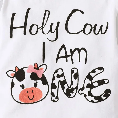 Vista 4 de Traje de primer cumpleaños para niña - Holy Cow I'm One