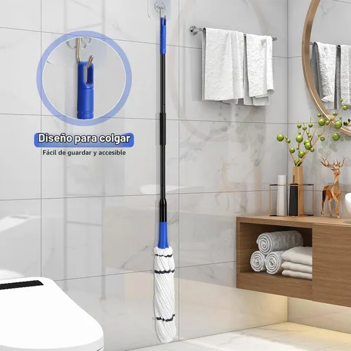 Vista 6 de Cabezal de repuesto para mopa giratoria, repuesto de mopa de microfibra para vinilo de madera dura, azulejos, limpieza doméstica comercial, seguro