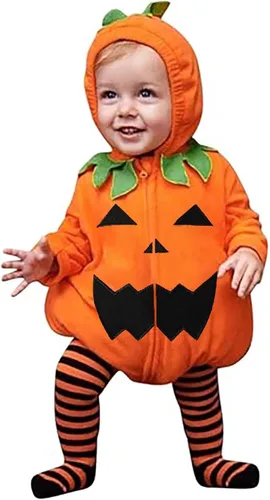 Vista 12 de Calabaza bebé unisex para niños pequeños y bebés, para Halloween Negro